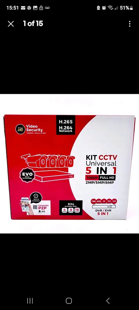 CCTV Kit Universal 5 IN 1 1080P Full HD Home Security Camera 4 Channel 4 Cam Set