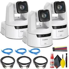 3 x Canon CR-N500 Professional 4K NDI PTZ Camera with 15x Zoom - Bundle