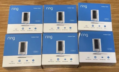 LOT OF 6 - Ring Indoor Cam 2nd Gen Plug-In 1080p HD WiFi Security Camera -SEALED