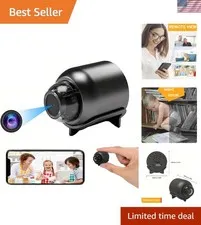 Compact Indoor/Outdoor WiFi Camera - 160° View, App Control, 26ft Night Vision