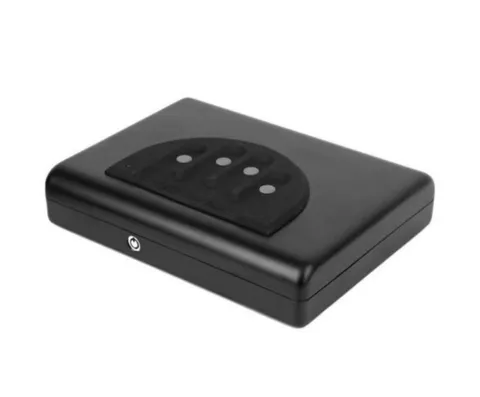 Portable Security Box Small Steel Safe, Black Combination Lock Valuables