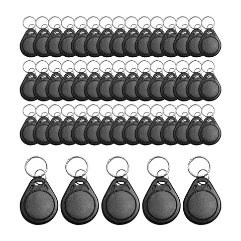 RFID Key Fobs 125KHz 50 PCS, T5577 Proximity ID Tag Rewritable Keypad Card Do...
