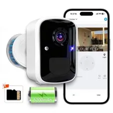 Wireless Security Camera, 3MP 2K Battery WiFi Camera for Home, AI Motion Dete...