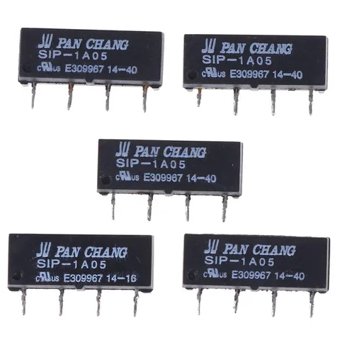 5Pcs Black for SIP-1A05 Switch Relay 5V SIP-1A05 Reed Relays Switches 4 Pins ...
