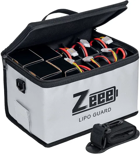 Zeee Lipo Safe Bag Battery Fireproof - 10 Cell Adjustable(10.6x6.7x6.7in)