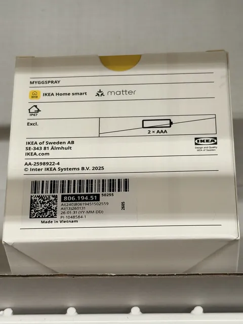 IKEA MYGGSPRAY Wireless Motion Sensor Smart  806.194.51