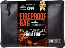 Fireproof Document Pouch (10"x13") - Protect Cash and Papers from Fire