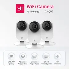 YI Pro 3pc Kits 2K Home Camera Wi-Fi IP Security Surveillance Smart System with 