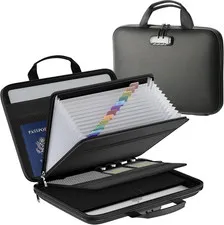 Fireproof Document Box with Lock, Portable Hard-Shell Case Fireproof File Box fo