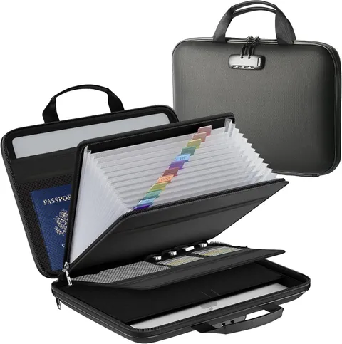 Fireproof Document Box with Lock, Portable Hard-Shell Case Fireproof File Box fo