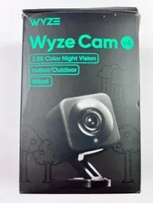Wyze Cam v4 2.5K QHD WiFi Smart Home Security Camera Indoor Outdoor Wired Black