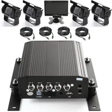 4Ch Mobile Vehicle DVR F Hard Drive HDD SD + Cable 720P Camera 7" LCD Screen kit