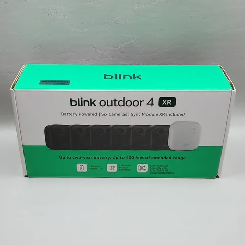 Blink Outdoor 4 XR Wireless Battery Camera System, 6 Cameras + Sync Module XR