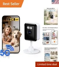 2K Wi-Fi 6 Indoor Security Camera with AI & Color Night Vision for Home Safety
