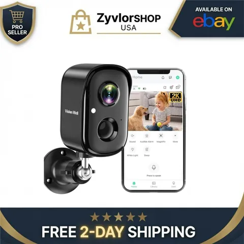 VISION WELL Wireless Security Camera 2K Indoor/Outdoor, AI Motion Detection
