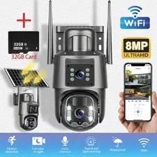 NEW Solar Battery Powered Wireless WiFi Outdoor Tilt Home Security Camera System