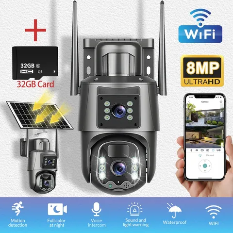 NEW Solar Battery Powered Wireless WiFi Outdoor Tilt Home Security Camera System