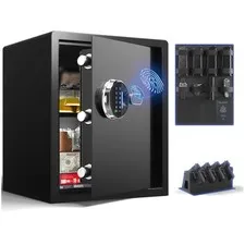 Compact Fingerprint Lock Box with Backlit Keypad