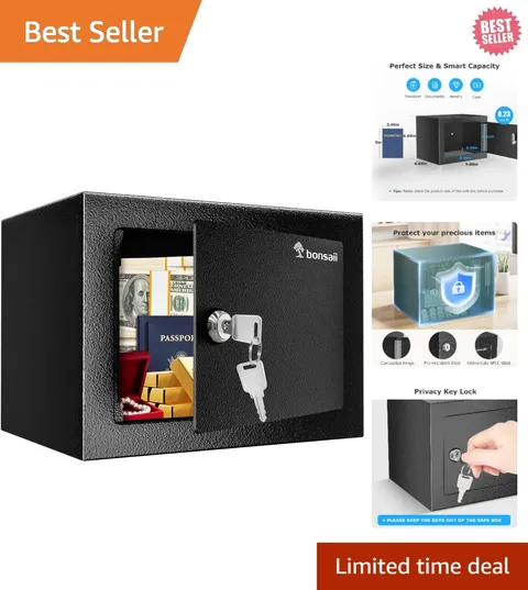 Complete Safe Package - Small Steel Key Lock Box for Discreet Valuables Storage