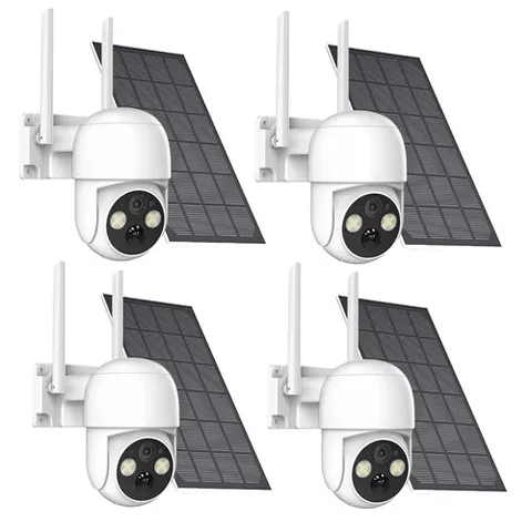 4Pk Solar Camera Outdoor Wireless Solar Security Camera System 4MP WiFi iP Cam