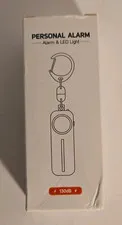 130 dB Personal Safety Alarm Keyring with LED Light, Battery Powered, Black