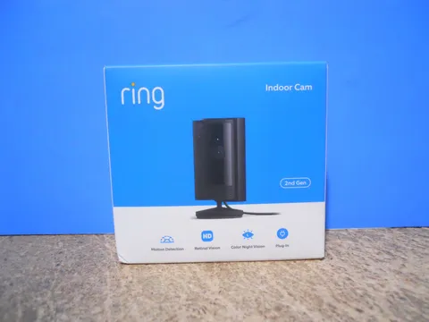 Ring 2nd Gen Plug-In Indoor Camera Color Night Vision Motion Detection Black