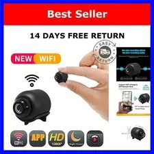 1080p Mini WiFi Security Camera Motion Detection Night Vision Black
