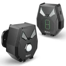 Solar Driveway Alarm Wireless Outside Weatherproof 1/2 Mile Long Range, Black