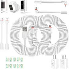 10FT Power Cord with Adapter for Ring Spotlight Cam Plus/Pro , Ring Outdoor Cam