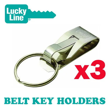 Belt Clip - x3 Keyrings  BELT CLIP Keyring Key Chain - Secure-A-Key (Slip ON)