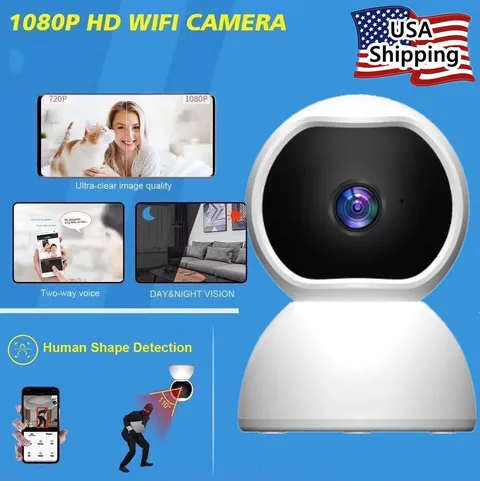 Security Camera HD 1080P  Wi-Fi IP Cam Night Vision 2 Way Audio Baby Monitor
