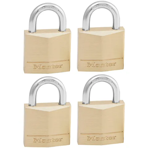 Master Lock 130EURQNOP Solid Brass 30mm 4-Pin Lock - Equal Key X 4