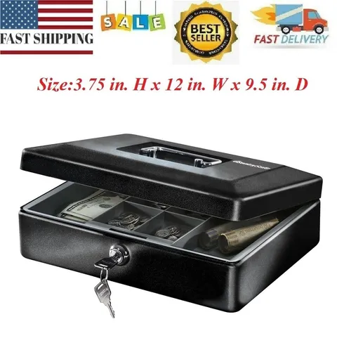 Security Money Box Proof Lock Safe Storage Cash Gun Jewelry Portable Safety