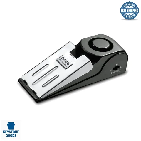 Black Door Stop Alarm with 120DB Siren | Travel & Home Security