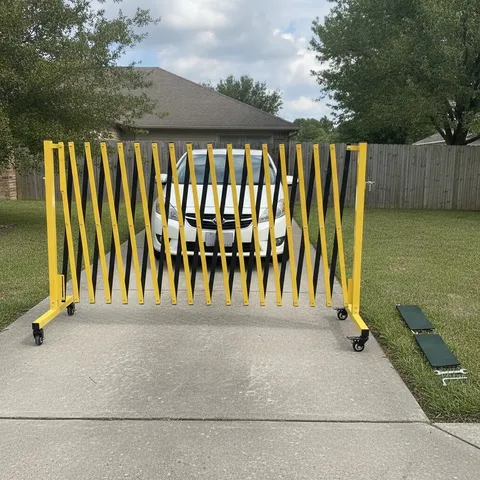 Portable 13FT Folding Safety Barrier w/ Locking Clips - Space-Saving Design