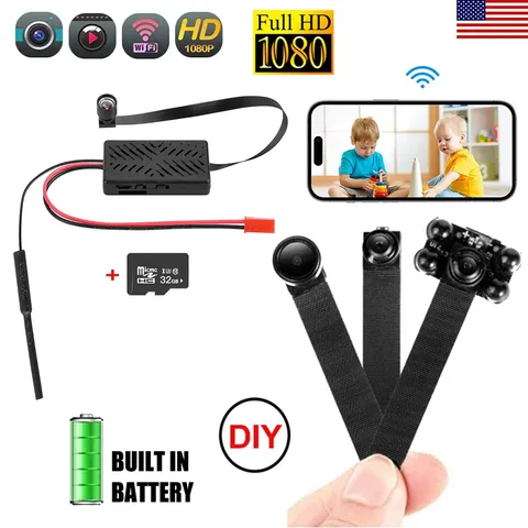 HD 1080P Wifi Camera DIY Pinhole Security Motion Detection DVR 2000mAh 32G