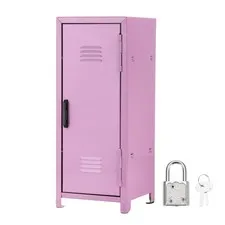 Mini Locker 4.3 x 10.8 Inch, Small Locker with Lock Keys, Light Purple