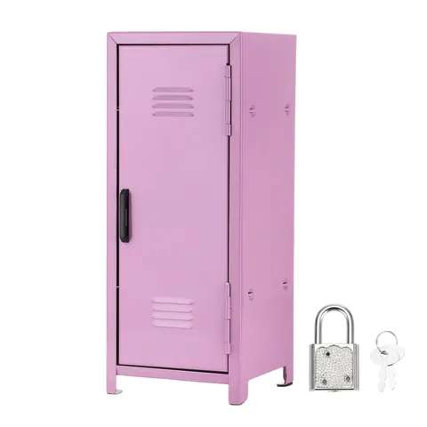 Mini Locker 4.3 x 10.8 Inch, Small Locker with Lock Keys, Light Purple