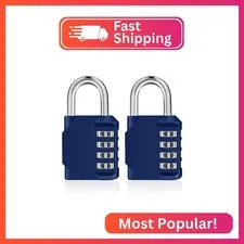 ZHEGE Combination Lock 2 Pack, 4 Digit Padlock for Gym, Employee, School, Fence.