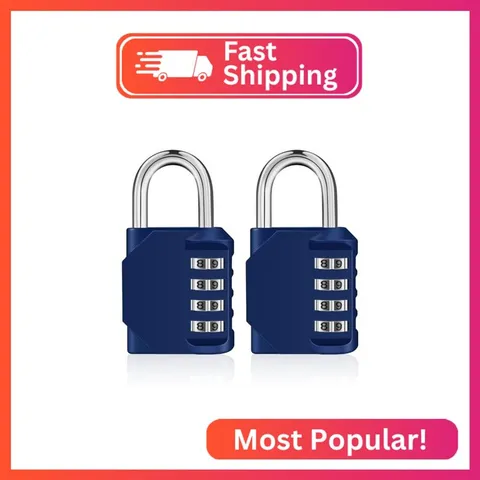 ZHEGE Combination Lock 2 Pack, 4 Digit Padlock for Gym, Employee, School, Fence.