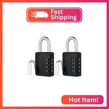 ZHEGE Locker Locks with Code for School, Gym, Work (Black, 2 Pack)