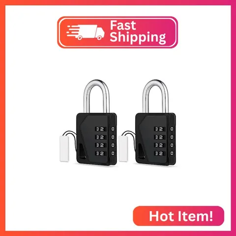 ZHEGE Locker Locks with Code for School, Gym, Work (Black, 2 Pack)