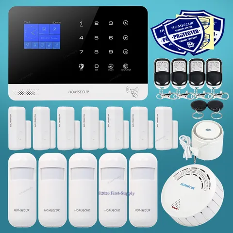 HOMSECUR Wireless WIFI 4G GSM LCD Burglar Alarm System