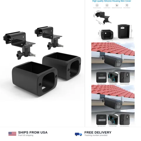 Gutter Mount with Silicone Cover Skin for eufy Security SoloCam S220 Security...
