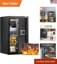 Versatile 4.0 cu.ft Safe with Removable Shelves, Fireproof Bag & Vibration Alert