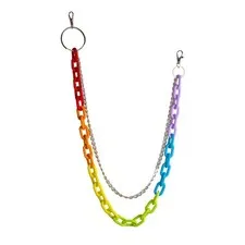Rainbow Acrylic Wallet Chains Black Jean Rock Punk Keychain Pants Belt Chain