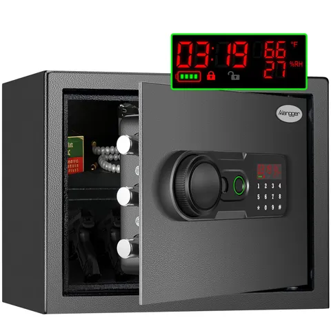 Biometric Fingerprint Safe with Quick Access & Smart LCD Monitor