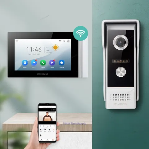 HOMSECUR WIFI Video Door Phone Intercom Doorbell Call Transfer Motion Detection
