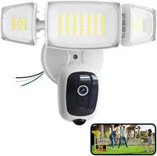 2K QHD Outdoor Floodlight Camera with Motion Detection and Night Vision