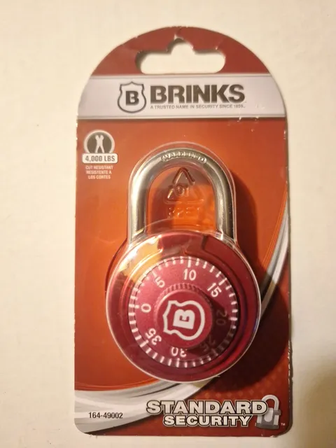 Brinks Standard Security Dial Combination Lock Red